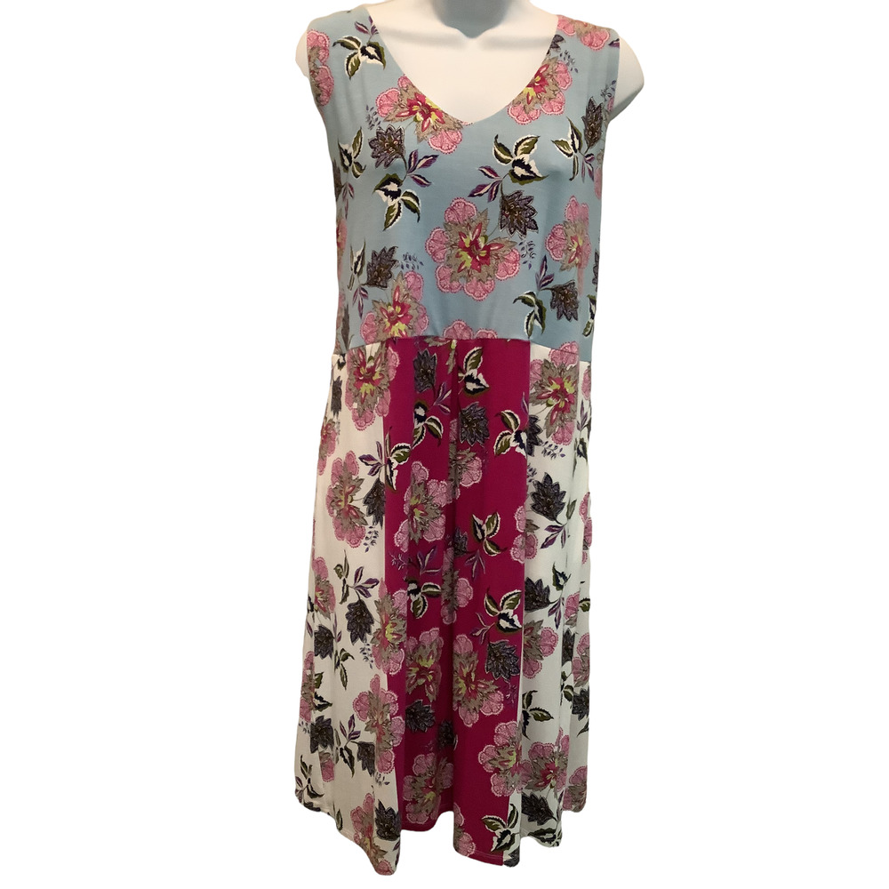 J.JILL OVER THE HEAD STYLE MIXED FLORAL PATTERN DRESS L NWOT - Picture 1 of 7